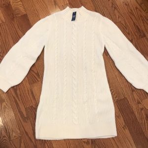 Abercrombie NWT cream colored sweater dress knee length long sleeve